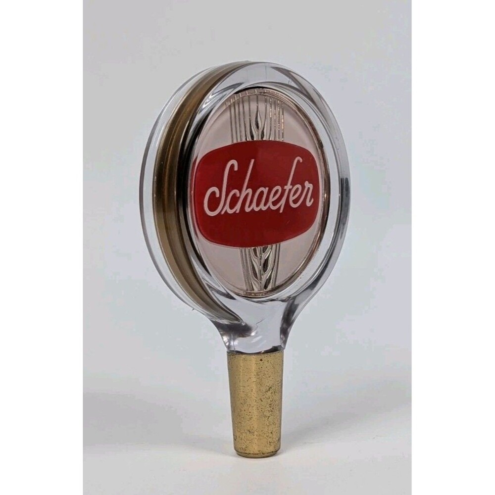 Vintage Schaefer Beer Tap Handle Knob Lucite  Pub Bar Brewerania Mancave Bar